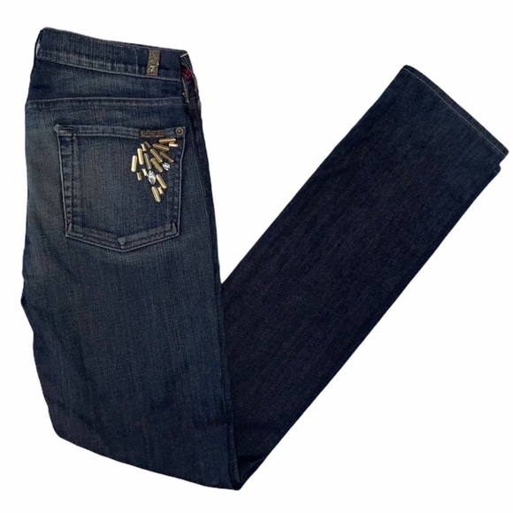 NWOT 7 For All Mankind Straight Leg Jeans size 28 - Picture 1 of 8